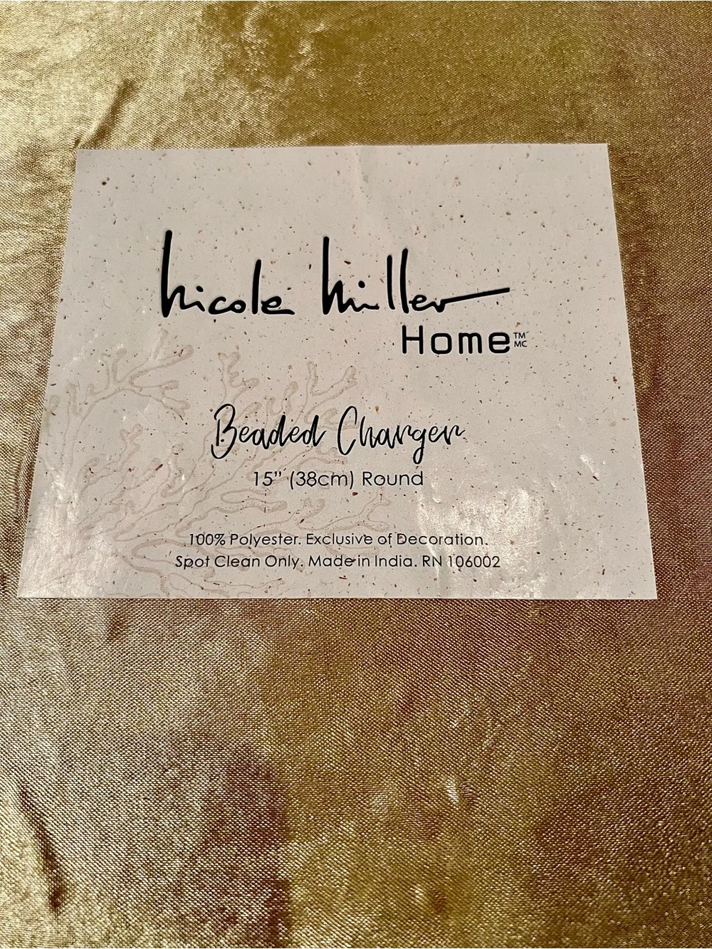 2 Nicole Miller Home 15 inch sea turtle beaded chargers